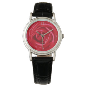Montre imprimé rose rouge