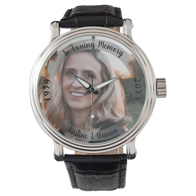 Montre In Love Memory Photo commémorative Birth Death Wat (devant)