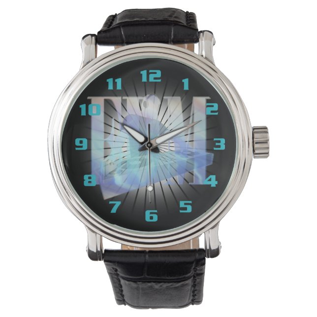 MONTRE INCROYABLE ÉCLATANT EDM BLEU ÉLECTRIQUE CHAUD !!! (devant)
