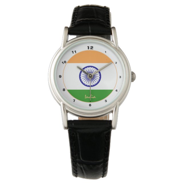 Montre Indian Flag & India mode tendance / design watch (devant)