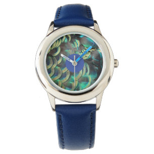 Montre Indonesian Peacock Feathers Motif Kids Watch