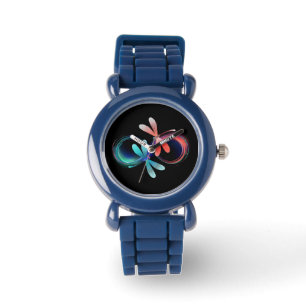 Montre Infini avec des libellules lumineuses
