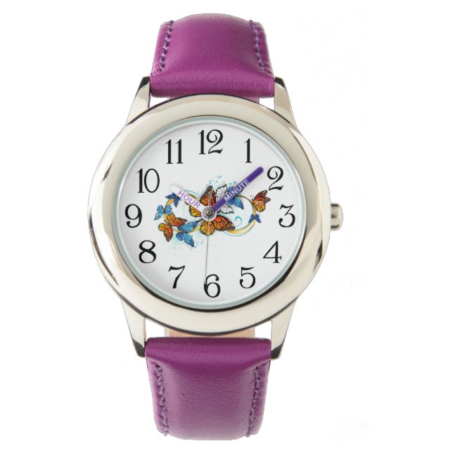Montre Infinité de papillons monarques (devant)