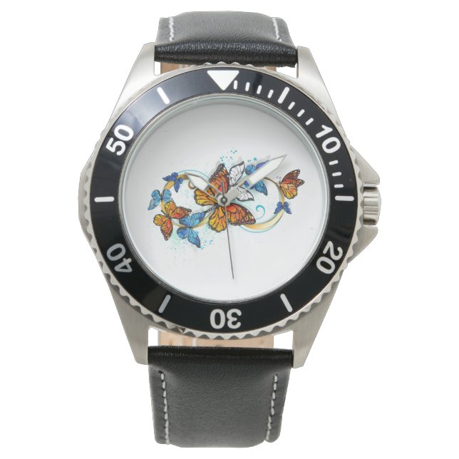 Montre Infinité de papillons monarques (devant)