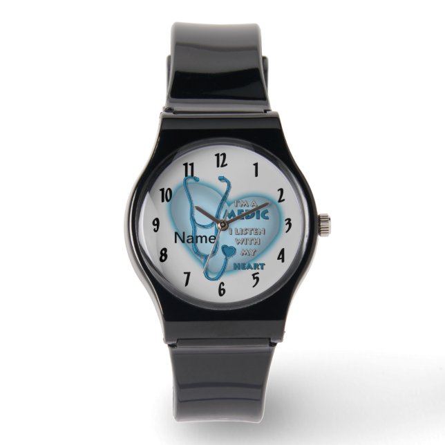 Montre Infirmière à cœur bleu Medic (Recto)