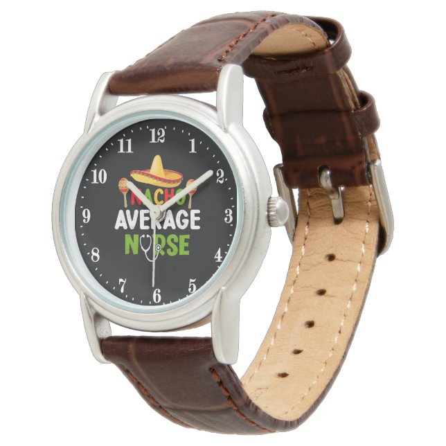 Montre Infirmière moyenne nacho drôle (Incliné)