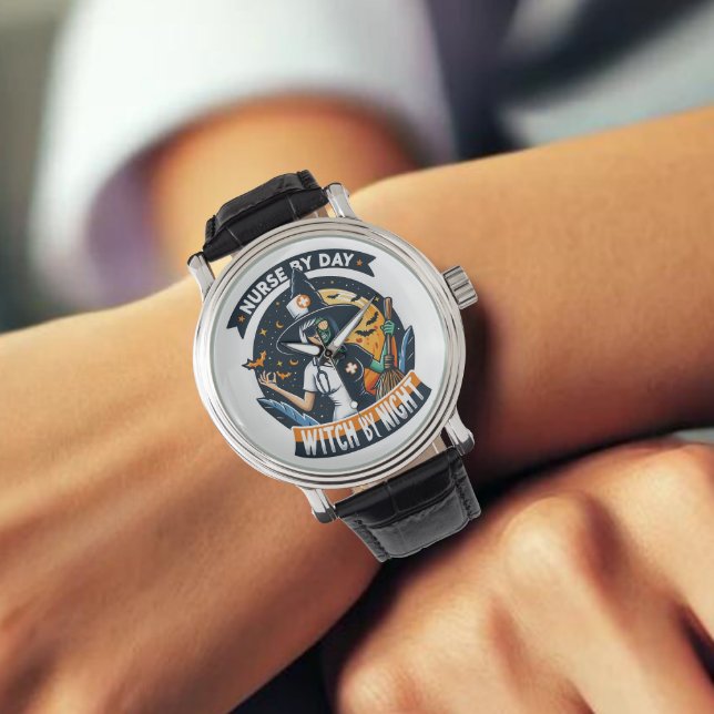 Montre Infirmière par sorcière de jour par Halloween de n (Nurse by Day Witch by Night Watch)