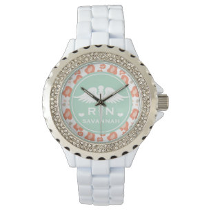 MONTRE INFIRMIÈRE TURQUOISE ET DE CORAIL RN D'EMPREINTE