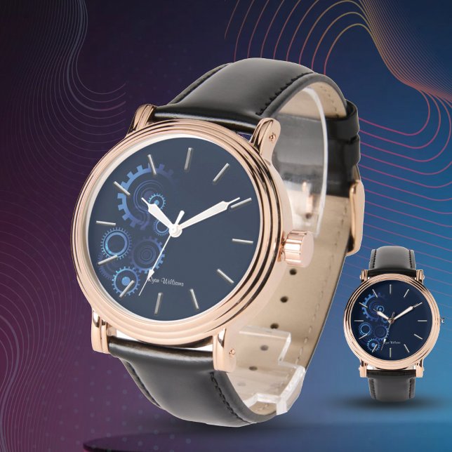 Montre Ingénieur mécanique bleu moderne (Créateur téléchargé)