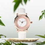 Montre Initiales Dusty rose personnalisées eWatch<br><div class="desc">Cadeau pour elle,  montre à poignet rose poussiéreuse</div>