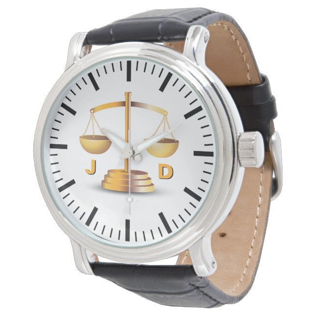 Montre Initiales échelles de justice | Droit Meilleurs ca (Incliné)