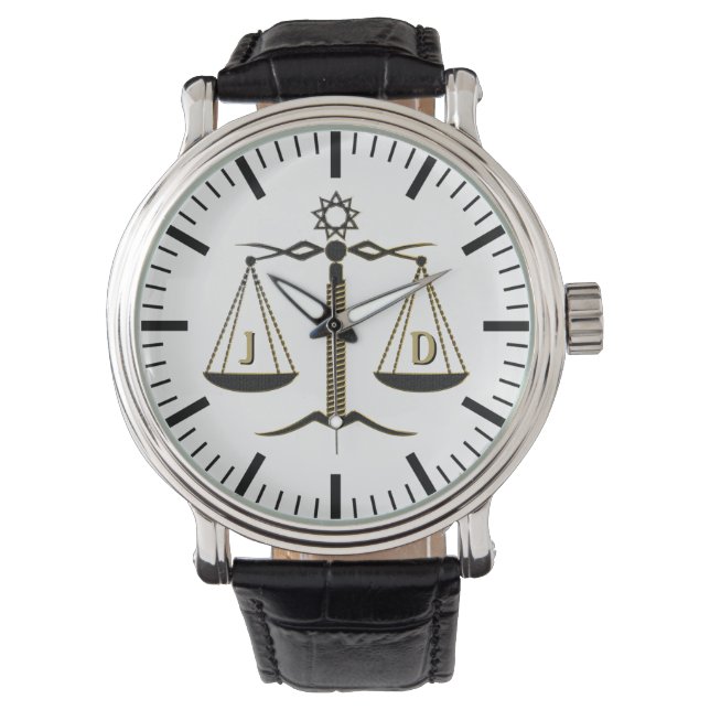 Montre Initiales échelles de justice | Droit Meilleurs ca (devant)