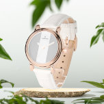 Montre Initiales grises et blanches personnalisées eWatch<br><div class="desc">Montre-poignet gris et blanc Cadeau pour elle</div>