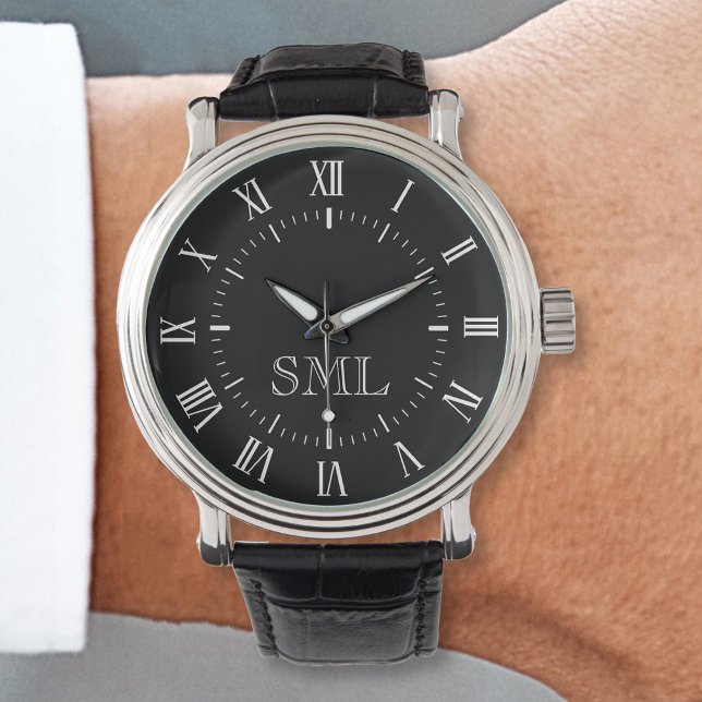 Montre Initiales personnalisées Numéro romain (Créateur téléchargé)