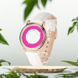 Montre Initiales rose chaud personnalisées eWatch Watch<br><div class="desc">Cadeau pour elle,  poignet rose chaud</div>
