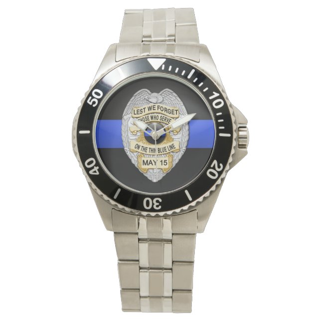Montre Insigne de ligne bleue mince (devant)