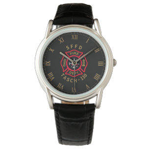 Montre Insigne de sapeur-pompier d'or personnalisé
