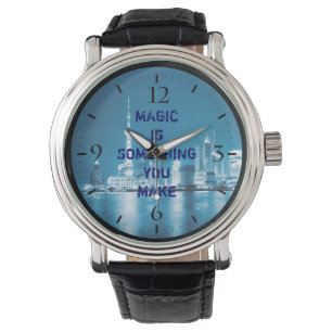 Montre Inspiration espère citer ville nuit arrière - plan