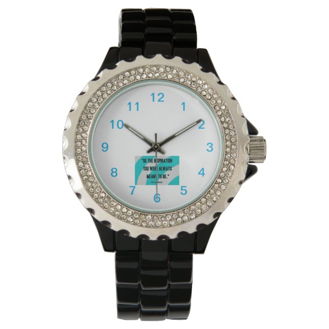 Montre Inspiration Femmes Rhinestone Black Enamel Watch (devant)