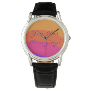Montre Inspirationnel positif moderne arc-en-ciel coloré
