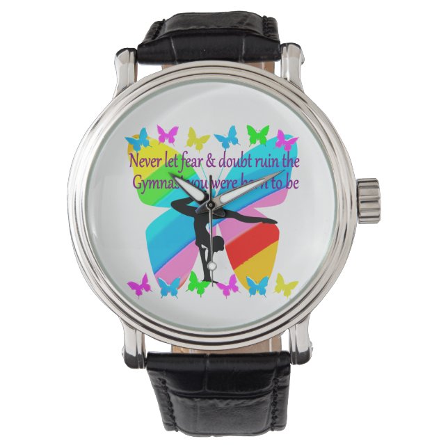MONTRE INSPIRATIONNELLE GYMNASTIQUE FILLE DESIGN BUTTERFL (devant)