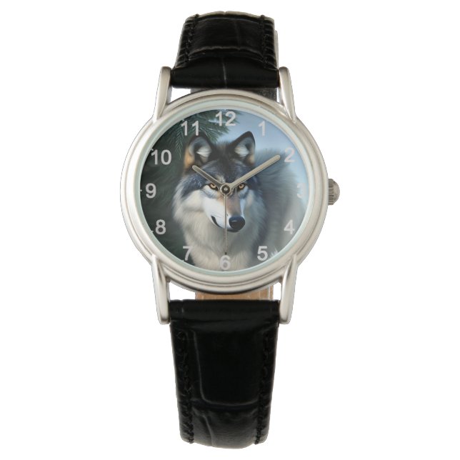 Montre Intrépide Loup Arctique, Wrist Watch (devant)