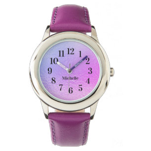 Montre Iridescent Violet Rose Perle Nom