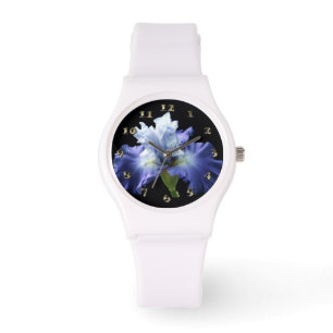Montre Iris bleu profond et blanc