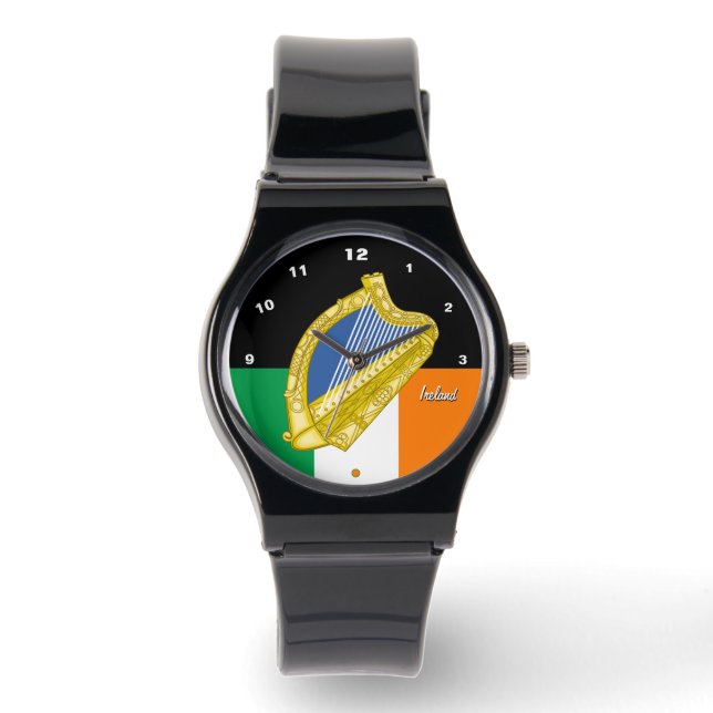 Montre Irish Flag watch, Harp Emblem, Irlande /sports (Recto)