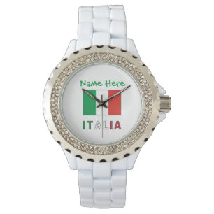 Montre Italia e Bandiera Italiana Personnalisation verte