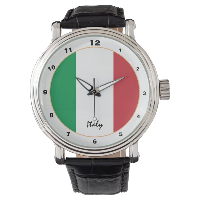 Montre Italie montre, Italie, Drapeau italien mode (devant)