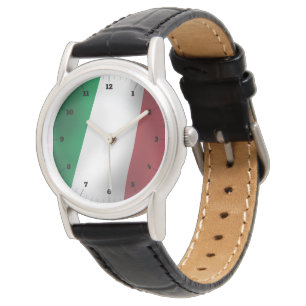 MONTRE ITALIEN DRAPEAU VERT BLANC REGARDE ROUGE