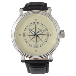 Montre Ivoire nautique vintage de rose de boussole