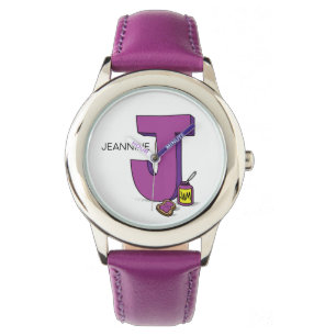 Montre J est pour ___ nom personnalisé Enfants
