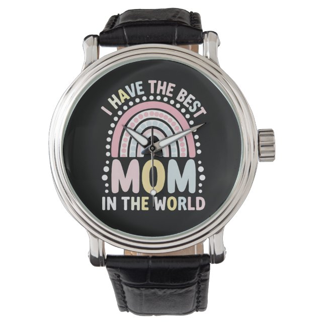 Montre J'Ai La Meilleure Maman Au Monde Boho Rainbow (devant)