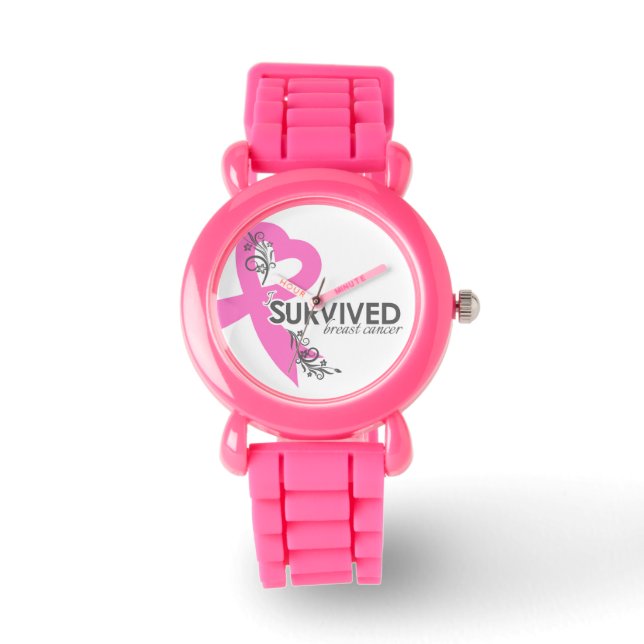 Montre J'ai survécu au cancer du sein (Recto)