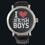 Montre J'aime les garçons juifs Je coeur les garçons juif<br><div class="desc">J'aime les garçons juifs Je coeur les garçons juifs Hanoukka</div>
