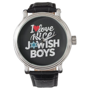 Montre J'aime les jolis garçons juifs Juifs Hébreux Hanuk