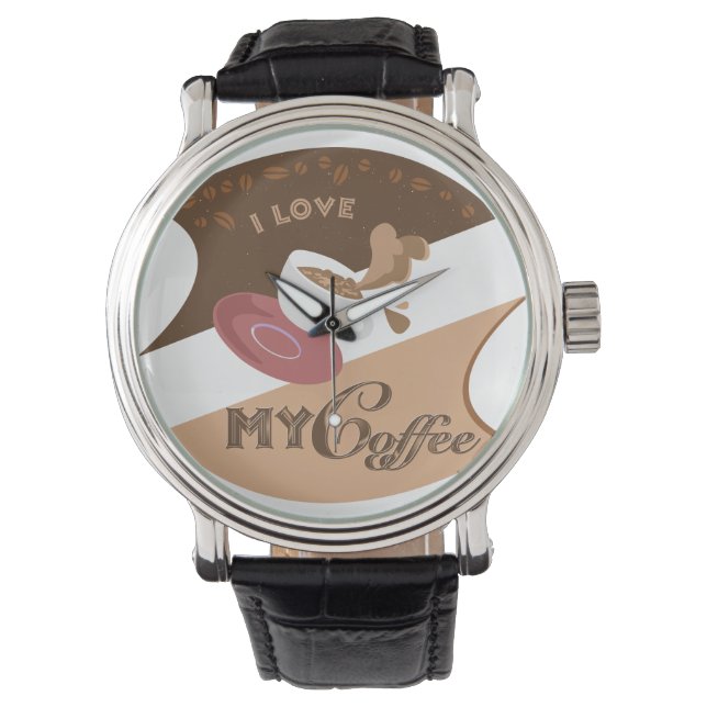 Montre J'aime mon café Retro Java (devant)