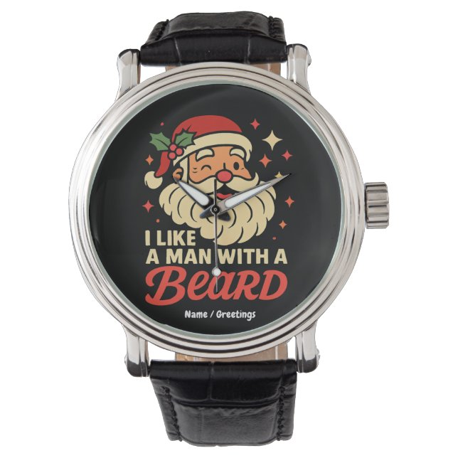 Montre J'Aime Un Homme Avec Une Barbe Noël Le Père Noël D (devant)