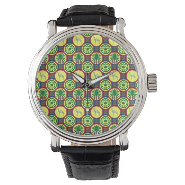Montre Jamahiri ® Libye | Motif africain (devant)