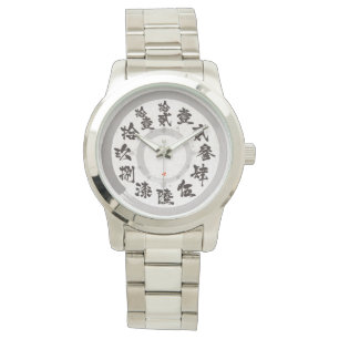 Montre Japon brossé vieux Kanji difficile [visage blanc]
