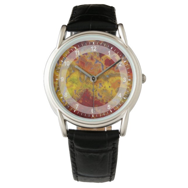 Montre Jasper de rayloa rouge et jaune (devant)