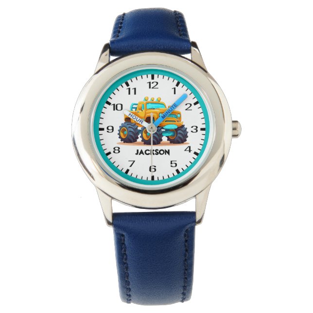 Montre Jaune Aqua Monster Camion Enfants (devant)
