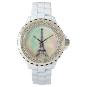 Montre Jaune en pastel de Tour Eiffel