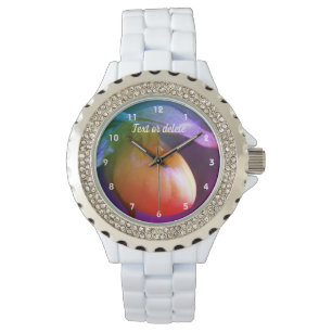 Montre Jaune Lady Slipper Orchid Abstrait Personnalisé  