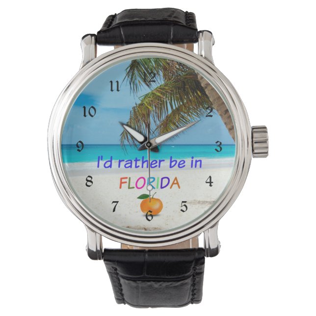 Montre Je préférerais être en Floride (ensoleillée), (devant)