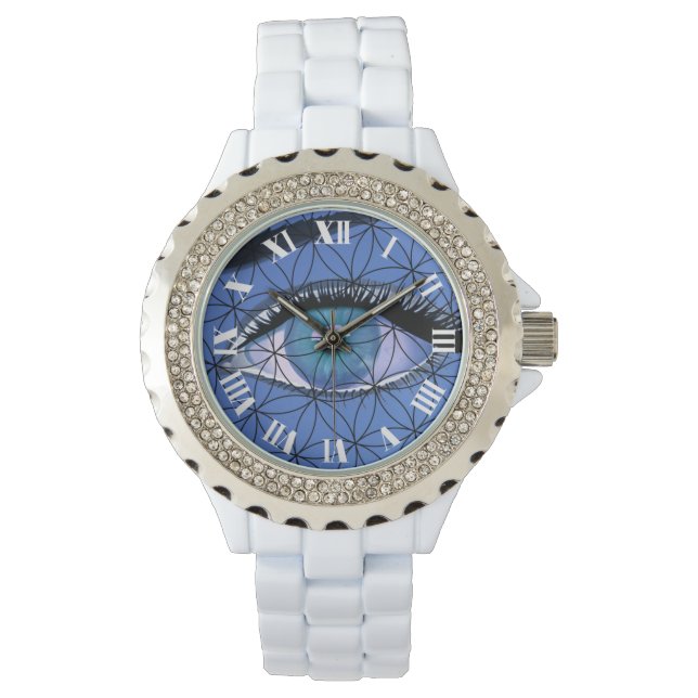 Montre Je regarde tous voir un oeil bleu (devant)