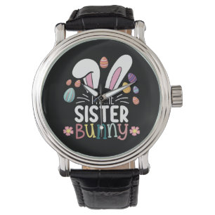 Montre Je suis la lapine sœur tenue de Pâques assortie en