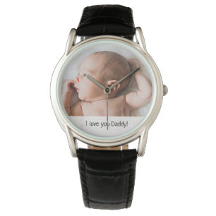 Montre Je t'aime papa coutume bébé photo fête des pères
